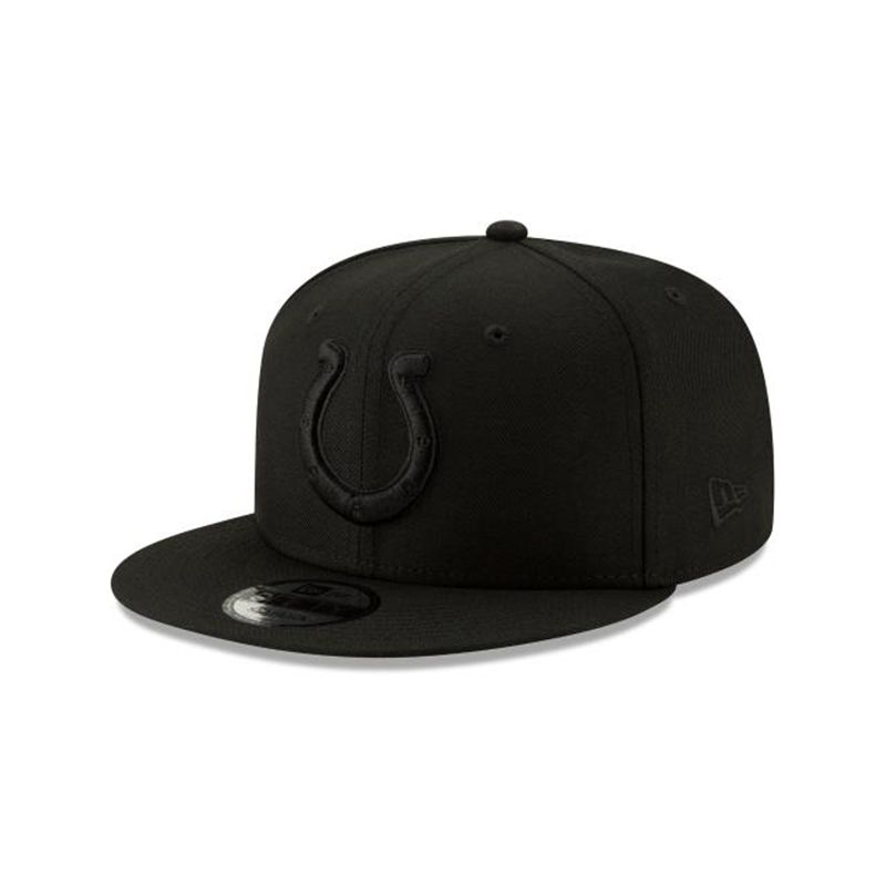 NFL Indianapolis Colts Basic Black On Black 9Fifty Snapback (TVY5012) - Black New Era Caps